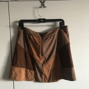 Suede Patchwork Mini Skirt